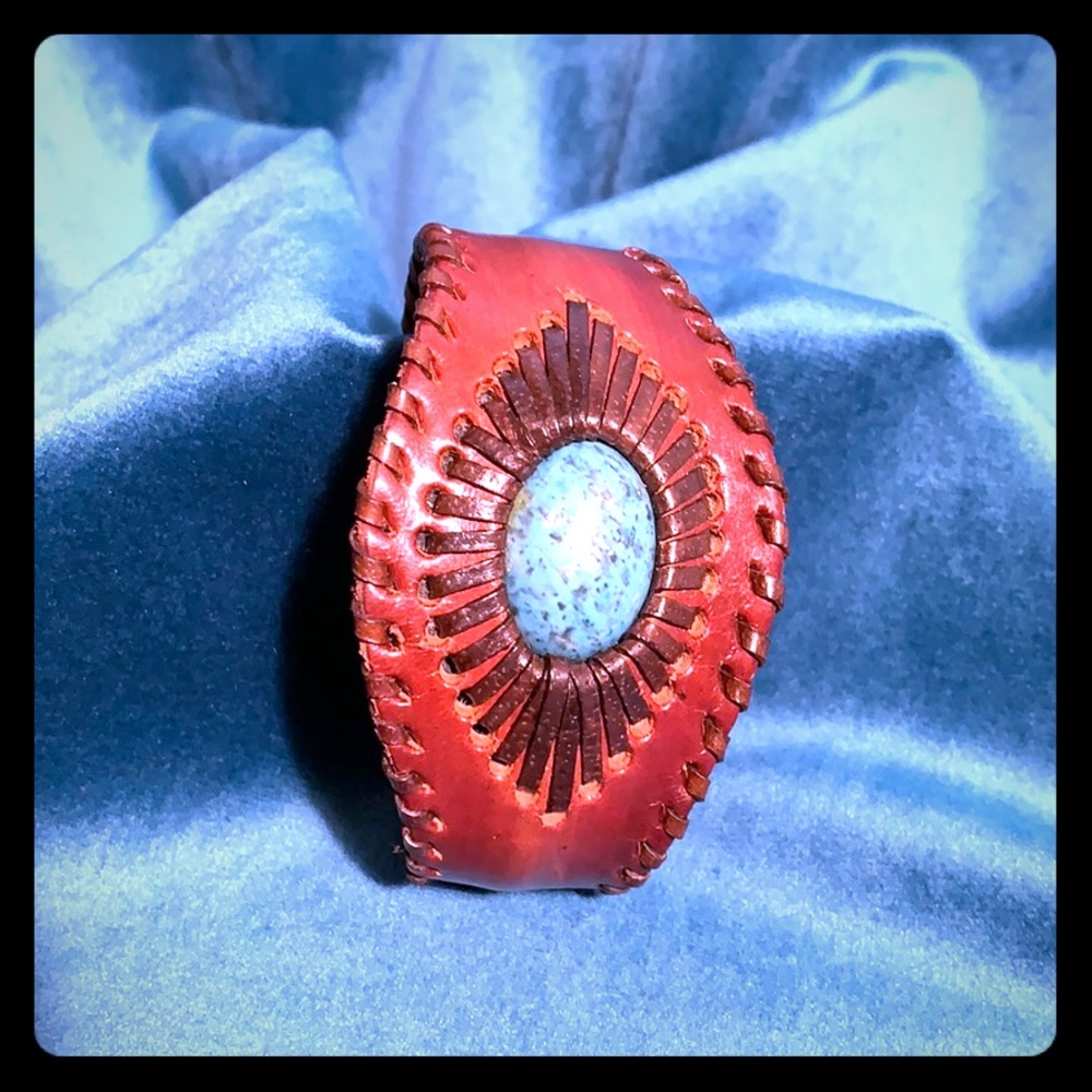 Aldo Cuff Bracelet Brown and Turquoise